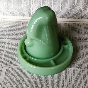 Jadeite Bottoms Up Shot Glass & Holder